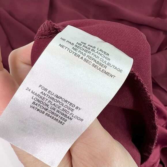 BHLDN Capulet Maxi Dress Womens Small Burgundy Sleeveless Keyhole Back V-Neck - Picture 8 of 9